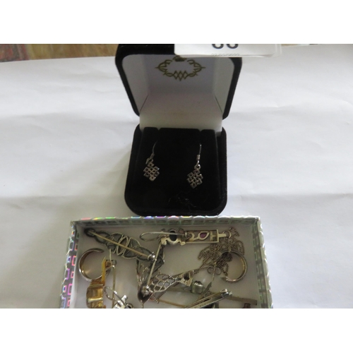 66 - Pair of Boxed Silver Earrings, Mixed Lot of Silver and Other Jewellery