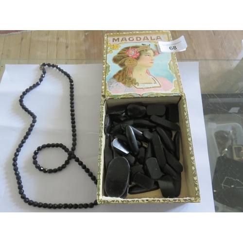 68 - Lot of Victorian Whitby Jet Necklaces and Bead Panels