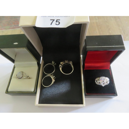 75 - Five Various Silver Dress Rings