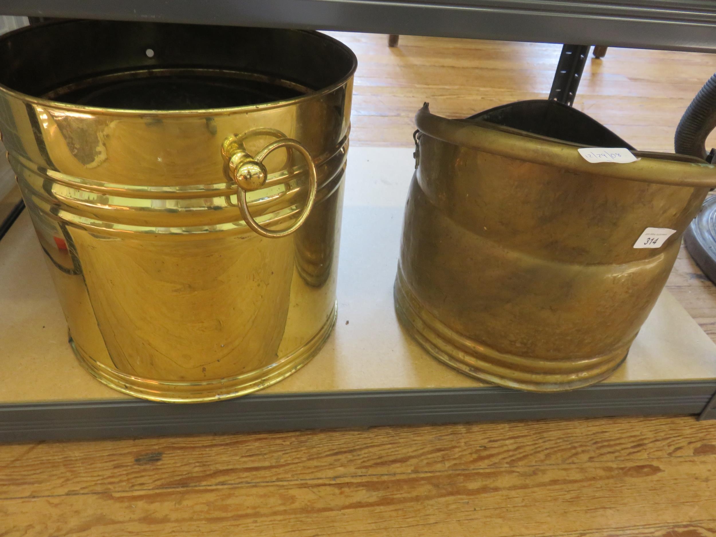Three Brass Coal Buckets