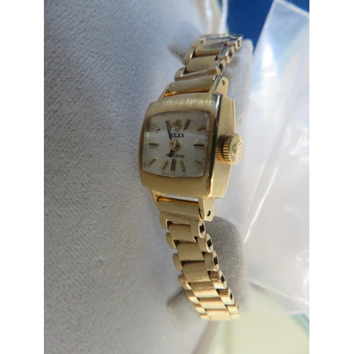 46 - Ladies Cased 9crt. Gold Rolex Wrist Watch