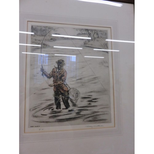 10 - Pair of Signed Henry Wilkinson Prints, Anglers