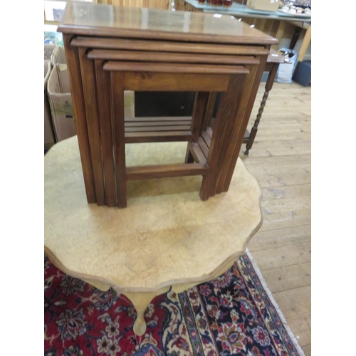 357 - Nest of Four Tables Inlaid Brass