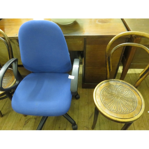 362 - Office Chair and two Bentwood Chairs