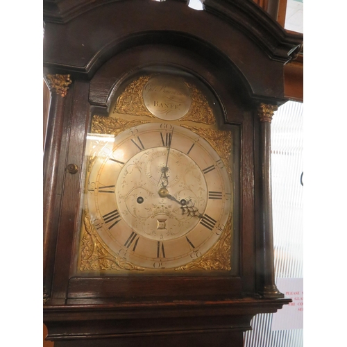 418 - !8th Century Longcase Clock with Brass Dial, Gilbert Bannerman, Banff, In Oak Case.