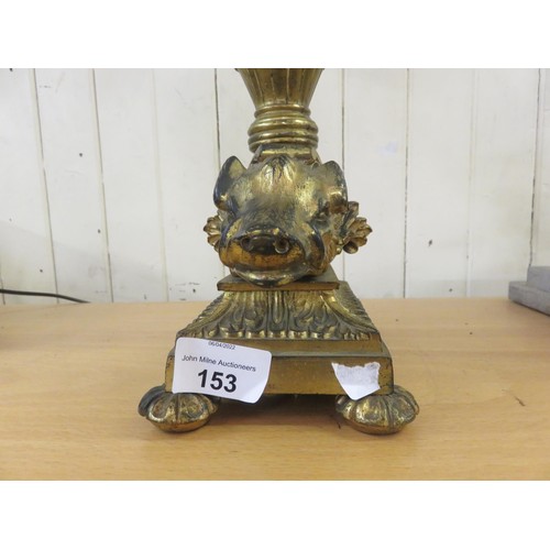 153 - Heavy Bronzed Table Lamp in Wild Boar form