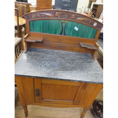 422 - Tiled Back Mahogany and Marble Washstand