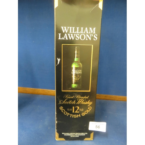 56 - Boxed Bottle of Williams Lawson 12 Year Old Whisky
