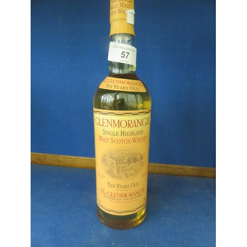 57 - Unboxed Bottle of Glenmorangie 10 Year Malt