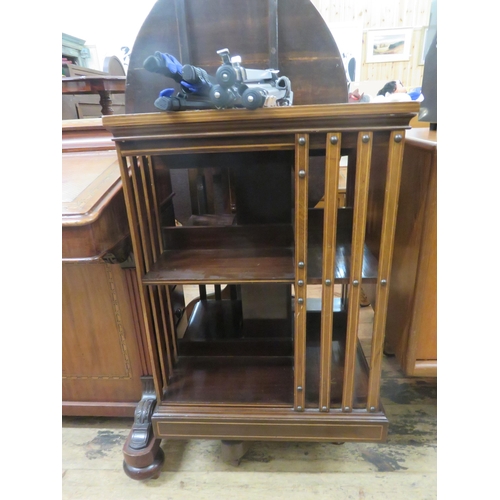 458 - Edwardian Inlaid Mahogany Revolving Bookcase