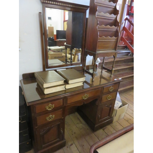 485 - Seven drawer Double Pedestal Mahogany Dressing Table