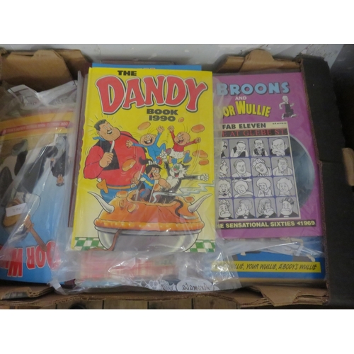 487 - Four boxes of Books, Dandy, Beano etc.