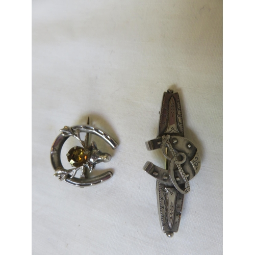 78 - Two Silver Horseshoe Type Brooches