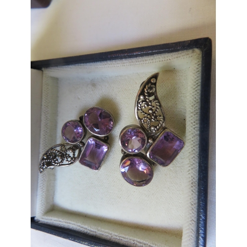 80 - Amethyst and Silver Earrings