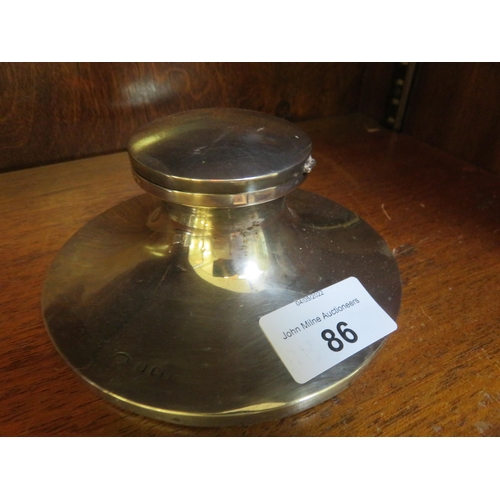 86 - Birmingham Hallmarked Silver Capstan Inkwell