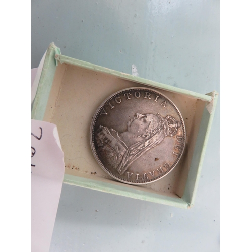 115 - 1887 Victorian Silver Double Florin Coin