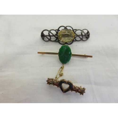 146 - Gold Brooch and two others