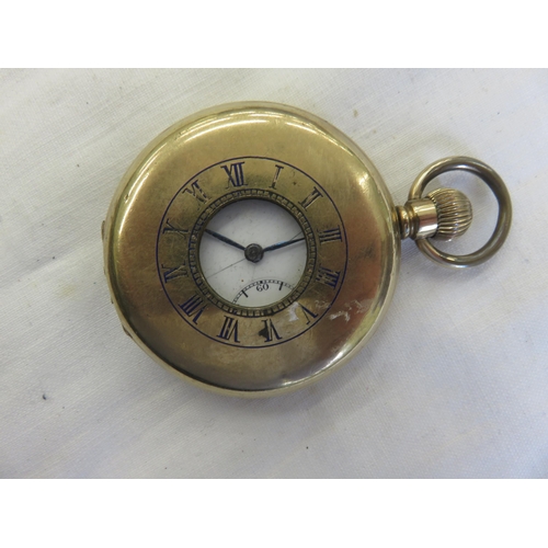 150 - Gold Plated Elgin Half Hunter Pocket Watch