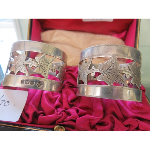 179 - Cased Silver Napkin Rings