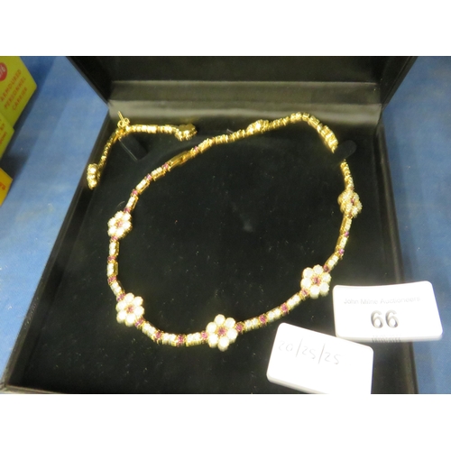 66 - Boxed Marcasite Necklace and matching Earrings