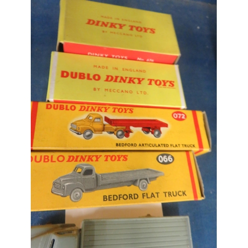 67 - Four Boxed Dinky Toys plus unboxed Dinky Bedford Flat Truck