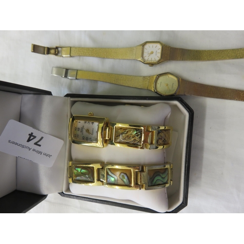 74 - Two Accurist Ladies Wrist Watches & Bocca Classics Wrist Watch and matching Bracelet