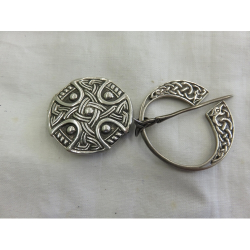86 - Two Scottish Silver Celtic Brooches, including John Hart Iona