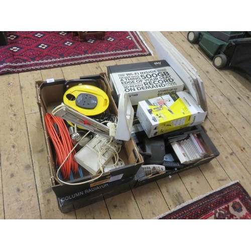 493 - Large Lot of Electricals, Karcher Window Washer, Extension Leads, Lamps, Fire etc