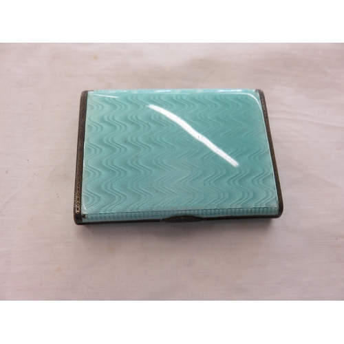 109 - Birmingham Silver and Turquoise Enamel Cigarette Case