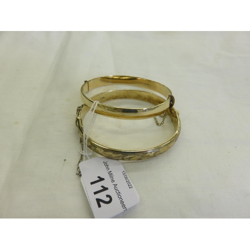 112 - Silver Gilt Bangle, Rolled Gold Bangle