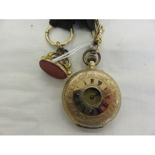 136 - 14ct Gold Fob Watch and a Fob