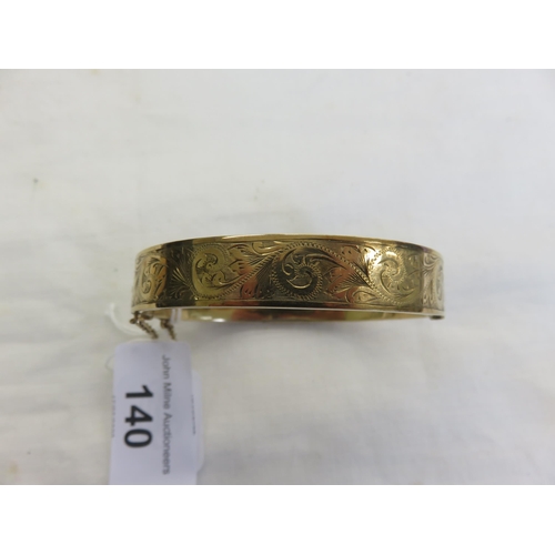 140 - 9ct Gold Bangle 17.9gms