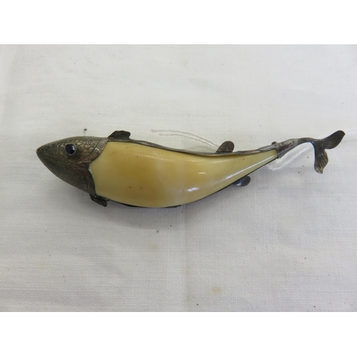 147 - Novelty Silver Mounted Fish Brooch