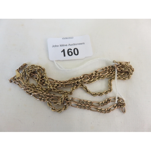 160 - 2 9ct Gold Chains 8g