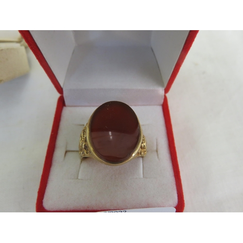 166 - 9ct Bloodstone Ring