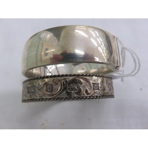 172 - Two Silver Bangles 75g