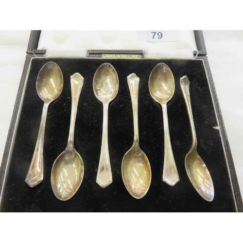 79 - Set of Six Silver Teaspoons