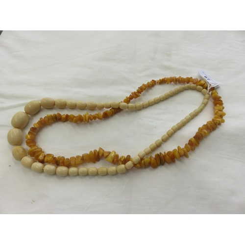 87 - Bone and Amber Style Necklace