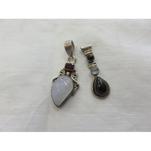 93 - Silver Moonstone Pendant and Silver Garnet