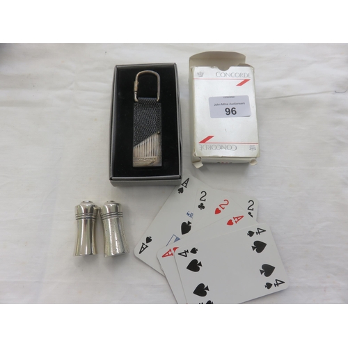 96 - Small Lot Of Concord Memorabilia With Silver and Leather Keyring