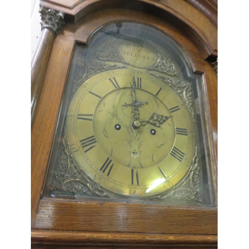 469 - Oak Longcase Clock With Brass Dial - Thomas Gordon, Aberdeen