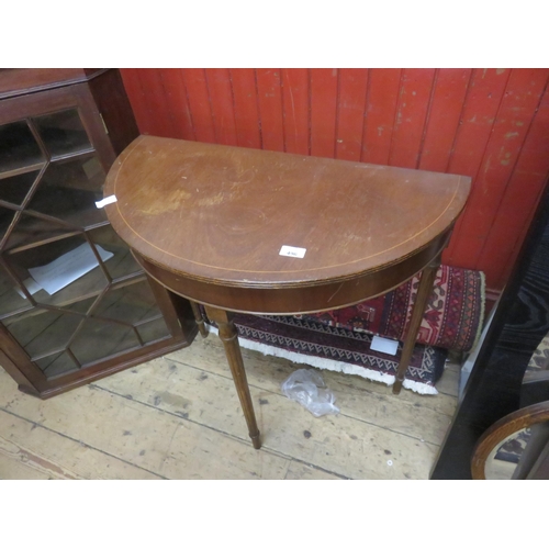 496 - Inlaid Mahogany Half Circle Table