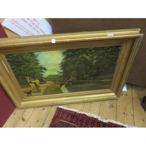 510 - Large Gilt Framed Canal Scene Picture