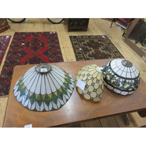 516 - Three Tiffany Style Lamp Shades