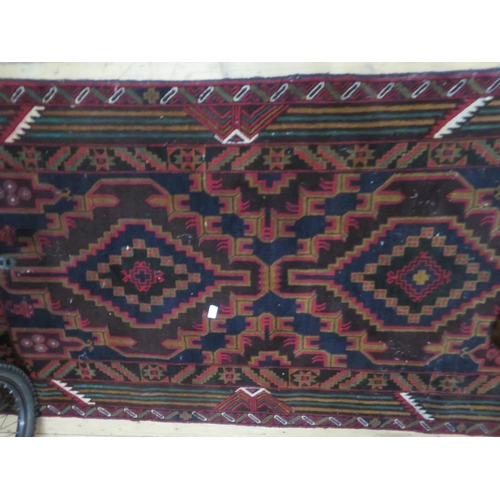 523 - Middle Eastern Rug, Two Medallion Pattern on Red Ground 78