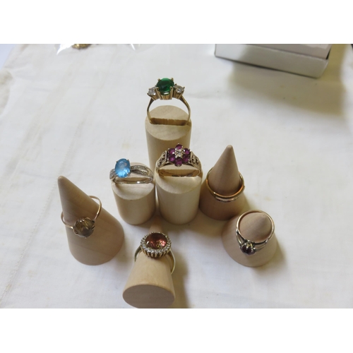 64 - Five 9ct Gold Dress Rings, Two Others