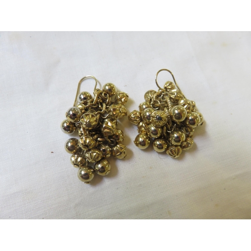 77 - Pair of Gilt Metal Cluster Earrings