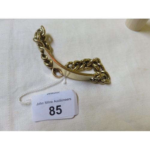 85 - 9ct Gold Identity Bracelet - 64.1gms