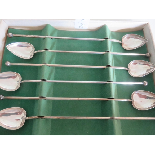 101 - Boxed Set of Six Silver Sundae Spoons