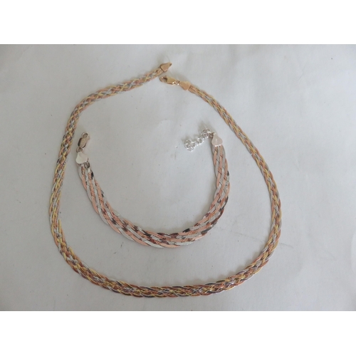 112 - 9ct Gold Necklace and Silver Bracelet